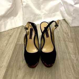 Black tiger print heels